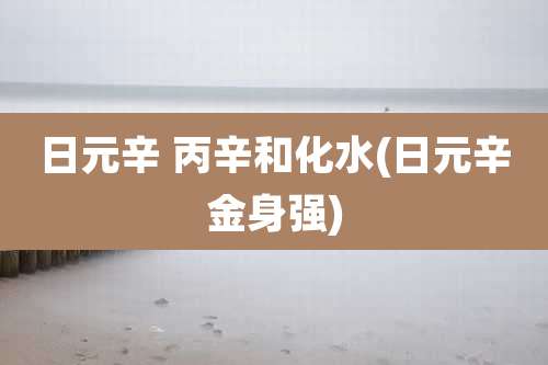 日元辛 丙辛和化水(日元辛金身强)