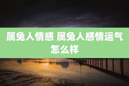 属兔人情感 属兔人感情运气怎么样