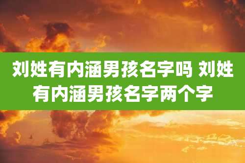 刘姓有内涵男孩名字吗 刘姓有内涵男孩名字两个字