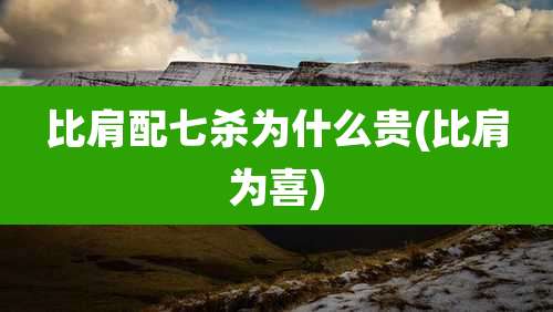 比肩配七杀为什么贵(比肩为喜)