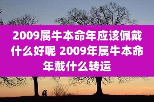 2009属牛本命年应该佩戴什么好呢 2009年属牛本命年戴什么转运