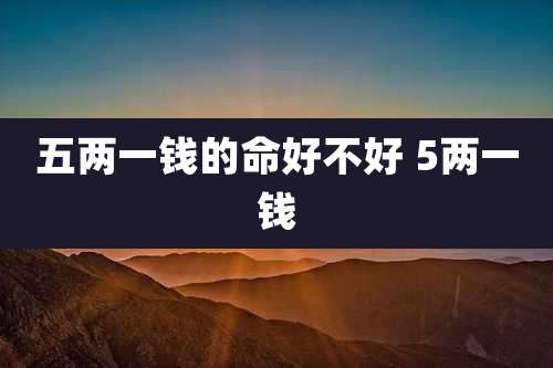 五两一钱的命好不好 5两一钱
