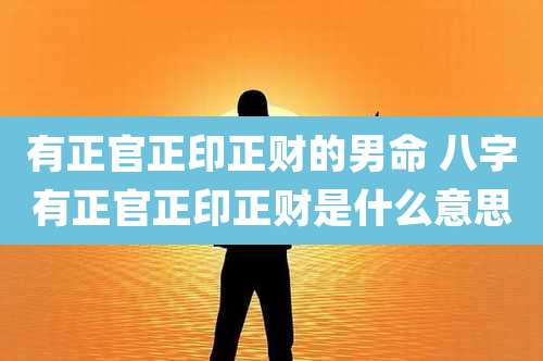 有正官正印正财的男命 八字有正官正印正财是什么意思