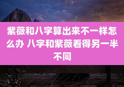 紫薇和八字算出来不一样怎么办 八字和紫薇看得另一半不同