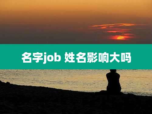 名字job 姓名影响大吗