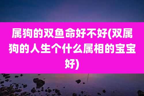 属狗的双鱼命好不好(双属狗的人生个什么属相的宝宝好)