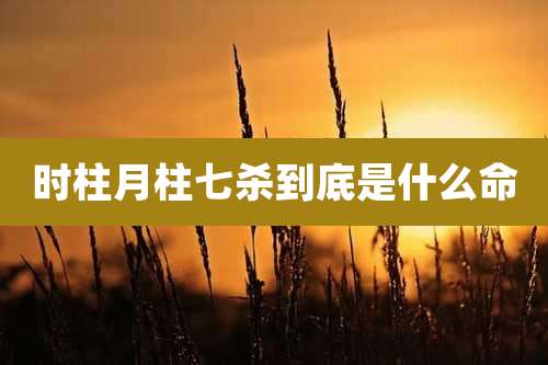 时柱月柱七杀到底是什么命