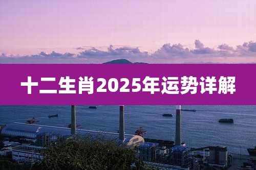 十二生肖2025年运势详解