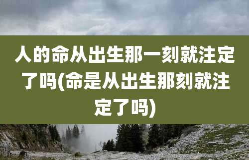 人的命从出生那一刻就注定了吗(命是从出生那刻就注定了吗)