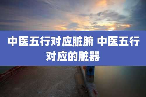 中医五行对应脏腑 中医五行对应的脏器