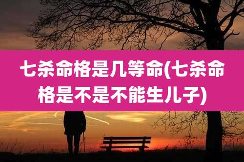 七杀命格是几等命(七杀命格是不是不能生儿子)