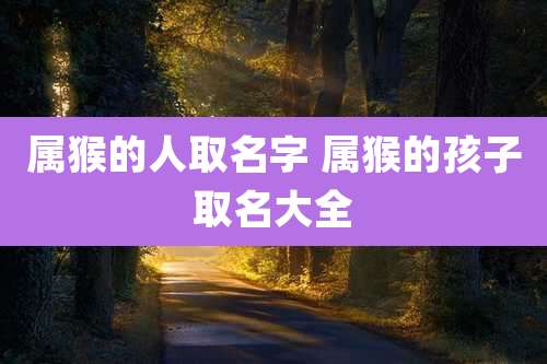 属猴的人取名字 属猴的孩子取名大全