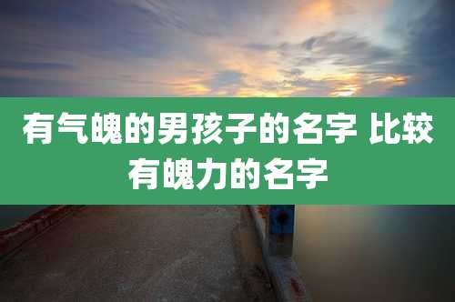 有气魄的男孩子的名字 比较有魄力的名字