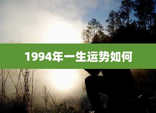 1994年一生运势如何
