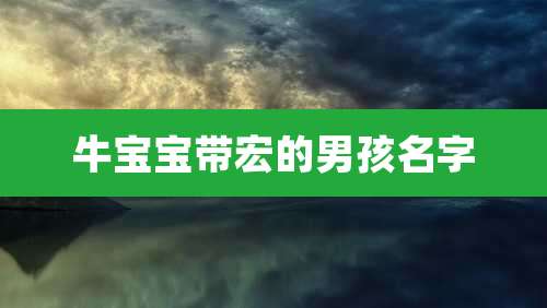 牛宝宝带宏的男孩名字