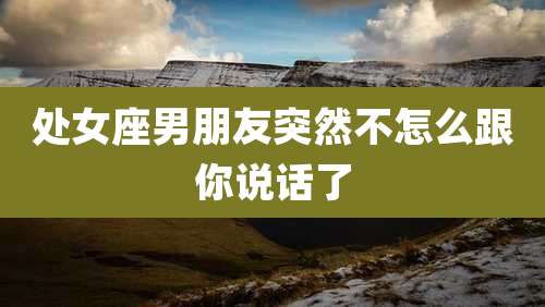 处女座男朋友突然不怎么跟你说话了