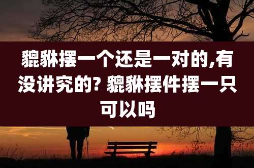貔貅摆一个还是一对的,有没讲究的? 貔貅摆件摆一只可以吗