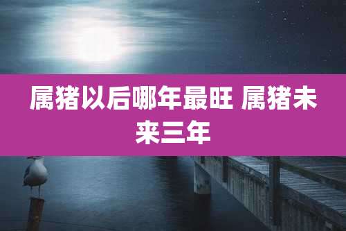 属猪以后哪年最旺 属猪未来三年