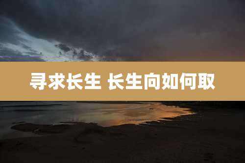寻求长生 长生向如何取