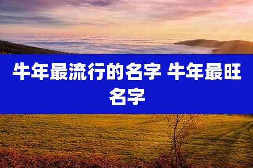 牛年最流行的名字 牛年最旺名字