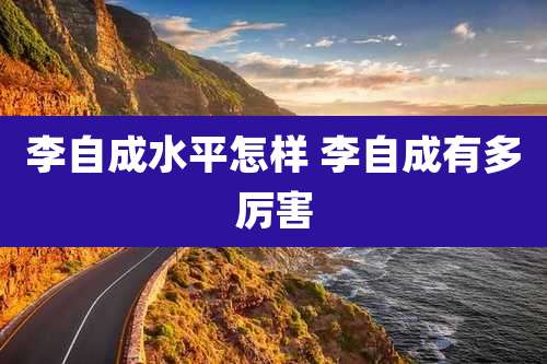 李自成水平怎样 李自成有多厉害