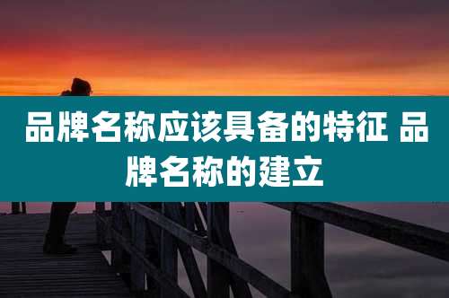 品牌名称应该具备的特征 品牌名称的建立