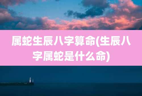 属蛇生辰八字算命(生辰八字属蛇是什么命)