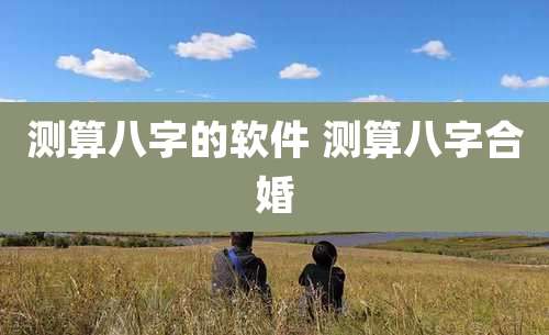 测算八字的软件 测算八字合婚