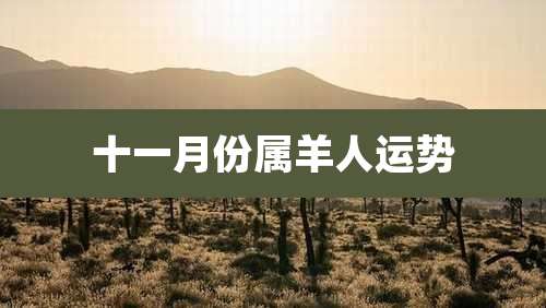 十一月份属羊人运势