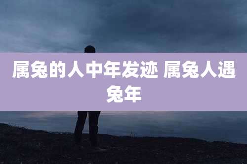 属兔的人中年发迹 属兔人遇兔年