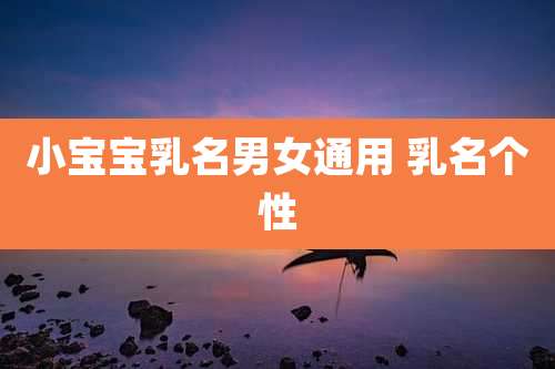 小宝宝乳名男女通用 乳名个性
