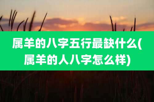 属羊的八字五行最缺什么(属羊的人八字怎么样)