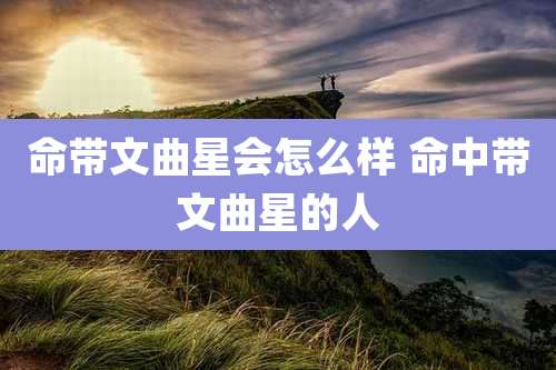 命带文曲星会怎么样 命中带文曲星的人