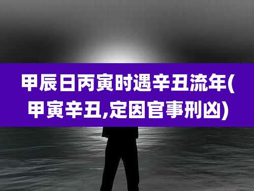 甲辰日丙寅时遇辛丑流年(甲寅辛丑,定因官事刑凶)