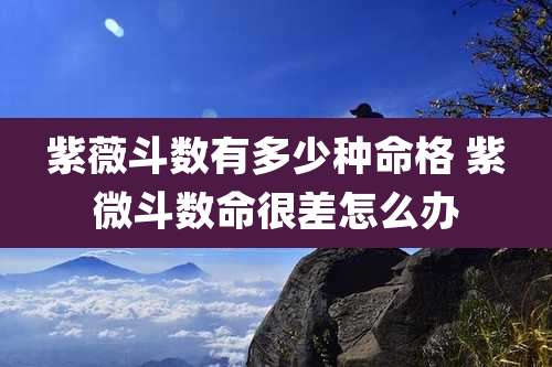 紫薇斗数有多少种命格 紫微斗数命很差怎么办