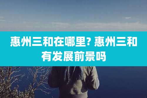 惠州三和在哪里? 惠州三和有发展前景吗