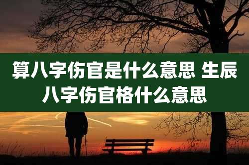 算八字伤官是什么意思 生辰八字伤官格什么意思