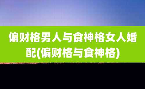 偏财格男人与食神格女人婚配(偏财格与食神格)