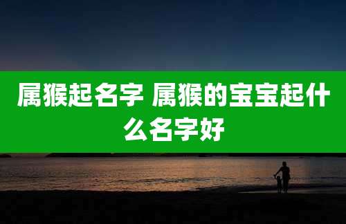 属猴起名字 属猴的宝宝起什么名字好