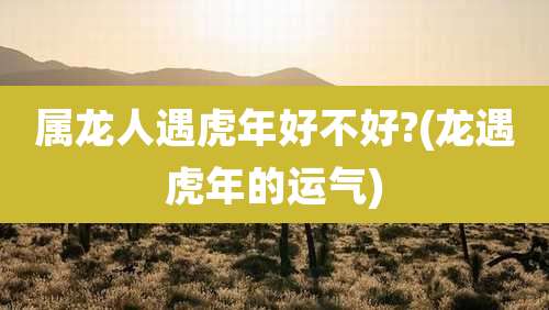 属龙人遇虎年好不好?(龙遇虎年的运气)