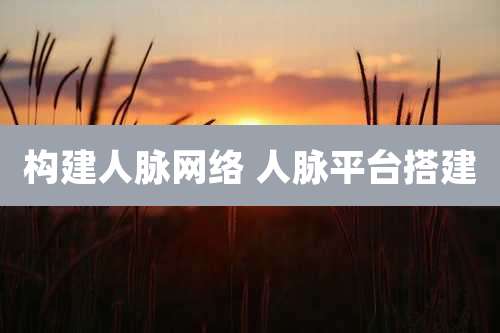 构建人脉网络 人脉平台搭建
