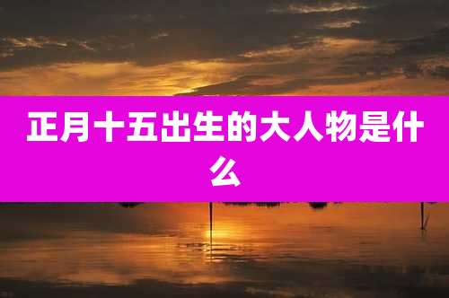 正月十五出生的大人物是什么