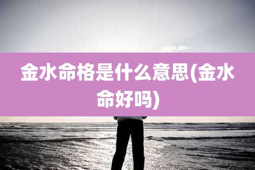 金水命格是什么意思(金水命好吗)