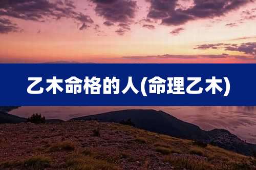 乙木命格的人(命理乙木)