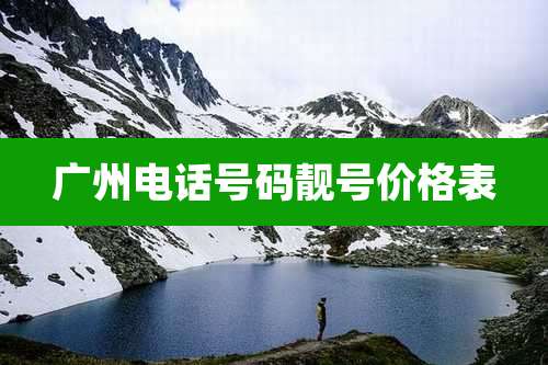 广州电话号码靓号价格表