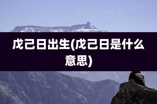 戊己日出生(戊己日是什么意思)
