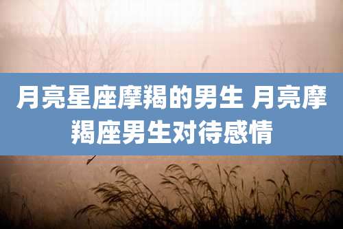 月亮星座摩羯的男生 月亮摩羯座男生对待感情