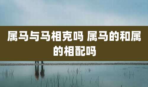属马与马相克吗 属马的和属的相配吗