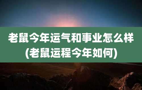 老鼠今年运气和事业怎么样(老鼠运程今年如何)