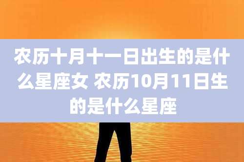 农历十月十一日出生的是什么星座女 农历10月11日生的是什么星座
